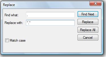 convert - step 8 - replace comma